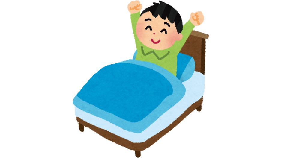 寝起きの男性