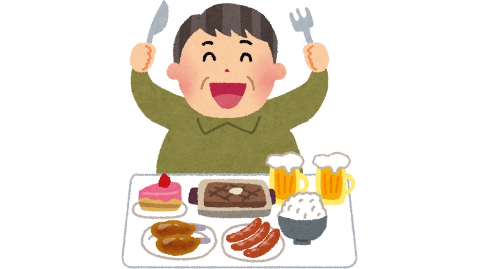 たくさんの料理を楽しむ年配者