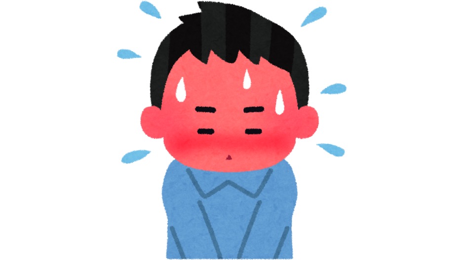 赤面した男性