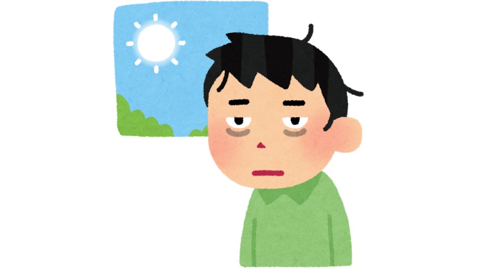 寝不足の男性